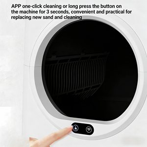 बड़े 80 एल स्मार्ट स्वचालित स्व-सफाई बिल्ली कूड़े बॉक्स पीपी सामग्री गोल शीर्ष रडार सेंसर बाएं घूर्णन टोफू मिट्टी - Product Image 2