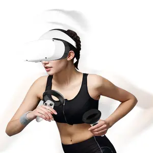 Helm VR Kacamata PC 3D Pegangan 6DOF, Headset VR 110 Derajat untuk Game