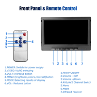 Layar IPS 7 Inci AHD Quad Monitor Layar Terpisah 4ch Video in untuk Kamera 1080P 720P CVBS Kompatibel Truk Bus Karavan