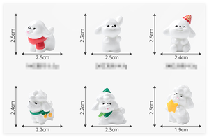Perlengkapan Seni dan Kerajinan Resin Kartun Cina 3D Anjing Putih Lucu Miniatur Figurin Taman Peri Hewan Barang Grosir Partai Besar - Product Image 2