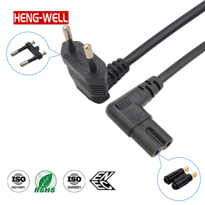 HENG-WELL 2 broches à angle droit IEC C7 Figure 8 câble d'<span class=keywords><strong>alimentation</strong></span> pour EU européen <span class=keywords><strong>Samsung</strong></span> LED <span class=keywords><strong>TV</strong></span> avec 25m de longueur de câble pour <span class=keywords><strong>alimentation</strong></span> - Product Image 2