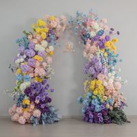 Nouvelle Arrivée L-R168 Arche de fleurs artificielles personnalisée de haute qualité en forme de corne pour la décoration florale de scène de mariage