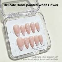 Vente en gros de faux ongles en ABS de haute qualité, style français, à coller, avec colle, motif fleurs roses, pour ongles - Diverses occasions