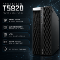 Estación de Trabajo en Torre T5820, 32G DDR4, 4TB PCIe NVMe, Diseño de Ingeniería CAD, Renderizado 3D, Configuración Personalizada