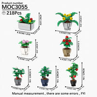 Jouets de construction en blocs de culture en pot de fleurs de la jungle de la ferme, fleurs cannibales, cocotier, jouets éducatifs pour enfants, MOC3055