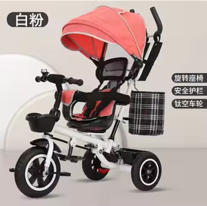 Fornitura di Fabbrica Passeggino Triciclo Pieghevole per Bambini da 1-6 Anni a Velocità Singola con Cavo del Freno e Tettuccio - Product Image 6