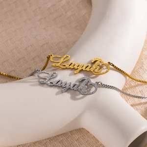 CAIOOCHE Joyería de Moda Personalizada al por Mayor, Collares con Colgante de Cadena Brillante de Acero Inoxidable con Nombre Personalizado, Regalo para el Día de la Madre - Product Image 3