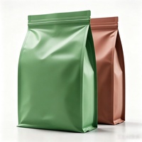 Sachets refermables à fond plat en aluminium multi-tailles pour emballage personnalisé avec logo imprimé, vente en gros
