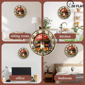 Round Wooden <b>Wall</b> <b>Clock</b> 25cm <b>Silent</b> Movement Home Office Minimalist Decor - Product Image 4