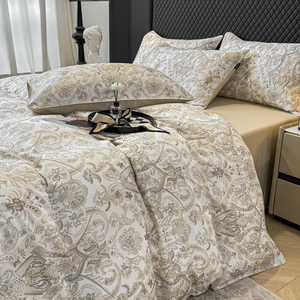 Juego de Funda Nórdica Floral de 4 Piezas de <span class=keywords><strong>Lyocell</strong></span> 600TC para Sábanas Satén, Certificado OEKO-TEX, Ropa de Cama Ecológica para el Hogar - Product Image 5