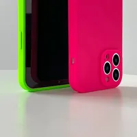 Coque de téléphone en silicone liquide fluorescent néon compatible avec iPhone 17 16 15 14 13 12 11 Pro Max XR XS Max X