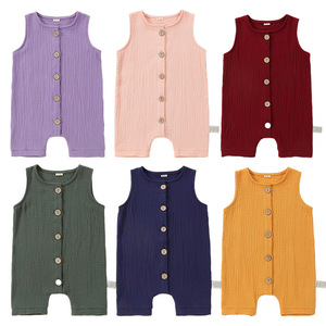Ropa sin mangas <span class=keywords><strong>de</strong></span> algodón puro <span class=keywords><strong>para</strong></span> bebés, <span class=keywords><strong>chaleco</strong></span> transpirable <span class=keywords><strong>de</strong></span> verano, pelele <span class=keywords><strong>de</strong></span> color sólido <span class=keywords><strong>para</strong></span> recién nacidos - Product Image 1