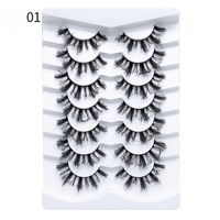 2025 nouveau Style frit court 7 paires 18mm DSD fait à la main mince vison cils réutilisables cheveux synthétiques longueur mixte