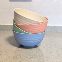 Bols à riz en paille de blé imprimés UV écologiques, incassables, légers et personnalisables – Ensemble de vaisselle pour la famille et l'extérieur