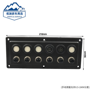 Panneau de commutation à 6 voies avec voyants lumineux pour système électrique de camping-car et bateau avec protection contre les surcharges - Product Image 4