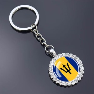 Nuevo Llavero con Bandera de Barbados, Adorno de Cristal con Pedrería, Colgante para Llaves, Personalizado con Todas las Banderas Nacionales, Venta al Por Mayor - Product Image 1