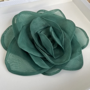 Handmade 22cm Large Organza Flowers Multi-Style DIY <strong>Wedding</strong> Clothing <strong>Accessories</strong> with Cloth Applique for <strong>Apparel</strong> - Product Image 3