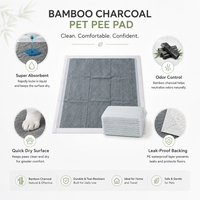 Tapis d'apprentissage jetables pour chiots en charbon de bambou, super absorbants et anti-fuites, vente en gros d'usine, personnalisables OEM