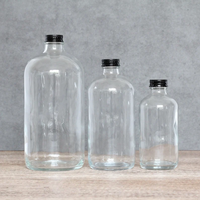 Bouteilles de vaporisateur d'ambiance en verre ambré givré écologiques et recyclables avec bouchon à vis de 4 oz, 8 oz, 120 ml, 250 ml pour brume corporelle, huile capillaire et lavage des mains