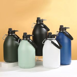 64oz/87oz/128oz Large-Capacity Double Wall Stainless Steel Vacuum <b>Flask</b> Water <b>Bottles</b> with Lid for Outdoor Travel Camping - Product Image 1