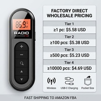 Mini Radio MP3 Multibande Portable de Poche avec Accord Numérique, Batterie Rechargeable et Radio FM pour Baladeur