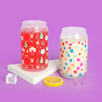 Gobelet à bière en forme de canette de soda de 16 oz avec logo personnalisé, couvercle en bambou et paille – Vente en gros