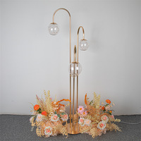 LANJO Élégant et romantique, support de scène de mariage moderne en acier inoxydable, accessoires lumineux pour allée, lumières décoratives pour usage intérieur/extérieur