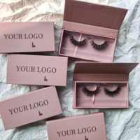 Faux cils en fibres de soie sans cruauté animale, fausse fourrure de vison, faits à la main, naturels, en bande complète, avec boîte personnalisable, vente en gros