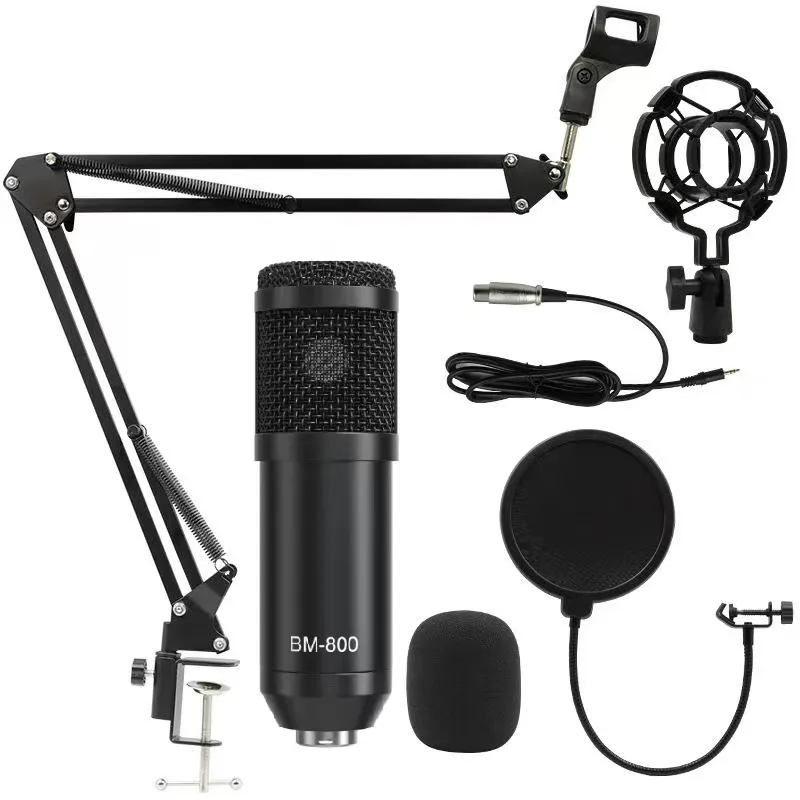 BM800 Internet célébrité microphone audio dynamique microphone à condensateur professionnel ensemble de podcast vidéo