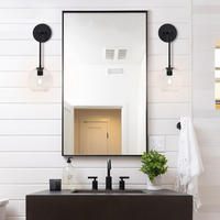 Lampe murale nordique en verre ETL en stock aux États-Unis, en fer noir, pour salon
