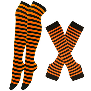 Ensemble chauffe-<span class=keywords><strong>bras</strong></span> pour femmes sur le thème de Noël Halloween bas pour femmes chaussettes hautes à rayures pour femmes adultes DOM-C23-77 - Product Image 2