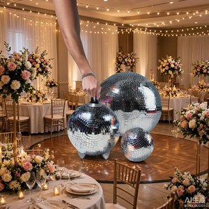 Cross-border New Christmas Disco Mosaic <b>Mirrored</b> Pendant KTV Reflective Laser Cake Venue Decoration China F8758TSJJ86599 Other - Product Image 3