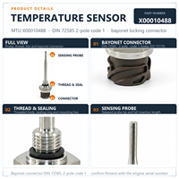 Capteur de température X00010488 DIN72585 2-POL CODE1 Sonde de température d'huile et de liquide de refroidissement pour groupe électrogène marin diesel MTU