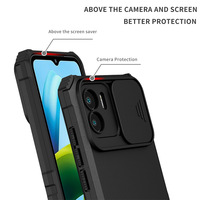 Funda de teléfono con armadura protectora para cámara deslizante para Xiaomi Mi 11 Lite / 11T Poco X3 X4 M4 Pro / Redmi 14C 10C, funda trasera con soporte
