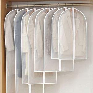 Frosted PEVA Garment Bag Long 120 cm with Zip Dust Protection <b>Cover</b> for Wardrobe <b>Clothes</b> <b>Cover</b> for Suit Coat Dress - Product Image 2