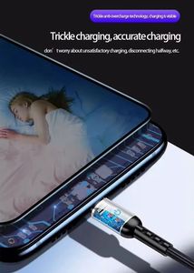 60W High Quality LED Fast Charging 1.2m USB C Cable 3A Fast Charging Data Cable <b>with</b> Type-C 5A Flat Cable Design - Product Image 3