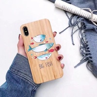 Hot-vente Usine En Gros Impression Personnalisée Étui En Bois Pour iPhone11 X XS 11pro MAX En Bois Manchon De Protection