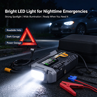 Démarreur de voiture avec compresseur d'air 12V, booster de batterie portable, gonfleur de pneus 150 PSI, batterie externe, lampe de secours LED