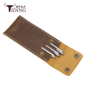 Genuine Leather <b>Watch</b> Storage Bag Brown Rectangle Cowhide Coin Purse <b>Case</b> For Everyday Use - Product Image 5