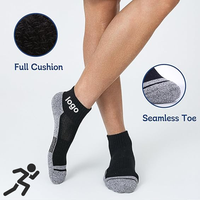 Chaussettes de sport en coton pour la course à pied, amortissantes, pour adultes, chaussettes de compression pour la cheville