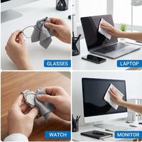 Smartphone LCD diz üstü  ekranlar için özel mikrofiber temizlik bezi Logo baskılı süet parlatma bezi