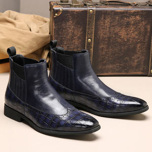 Bottes Chelsea Chukka Western de Luxe Tendance en Cuir PU Véritable Respirant pour Hommes – Résistantes à l'Usure, Décontractées, Hiver - Product Image 3