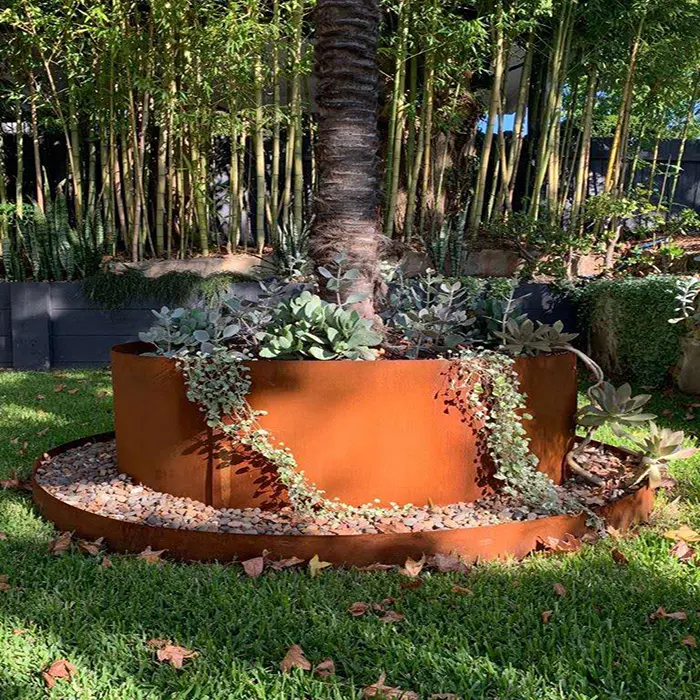 Tùy chỉnh cảnh quan trang trí corten thép Vườn cỏ viền