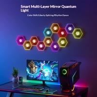 Lampe murale d'ambiance RGB créative à LED, design hexagonal, style nid d'abeille, lumière quantique, design moderne, télécommande, application