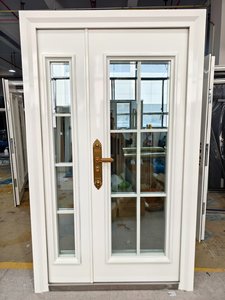 <span class=keywords><strong>Porta</strong></span> <span class=keywords><strong>in</strong></span> Acciaio e <span class=keywords><strong>Legno</strong></span> con Vetro, Elegante Ingresso Luminoso - Product Image 5