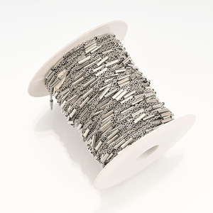 Chaîne de stations de métro |   Chaîne à maillons en acier inoxydable plaqué or 18 carats pour la fabrication de colliers, bracelets et bijoux DIY - Product Image 4