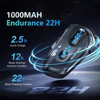 Intercomunicador para Motocicleta LP D3X para 2 Personas, Personalizable, Venta Caliente, Semi-Dúplex, 600m, Música, IPX-7, Impermeable, Pantalla Digital de Batería, Control de Volumen