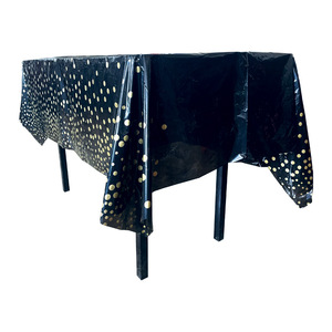 Bán buôn không thấm nước oilproof Vòng Dot hình chữ nhật nhựa bàn đám cưới Bìa bảng vải Khăn trải bàn - Product Image 4