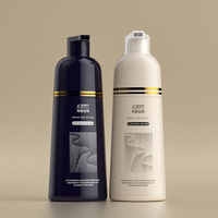 Flacon de soin de la peau en plastique PET avec pompe à lotion 2-en-1 à double compartiment pour coloration capillaire et shampoing, 200 ml, 300 ml, 400 ml, logo personnalisé