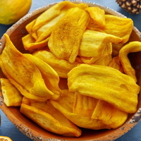 Gedroogd fruit, groentechips en geconserveerd fruit, 100% puur natuurlijk, knapperig gedroogde gesneden jackfruit